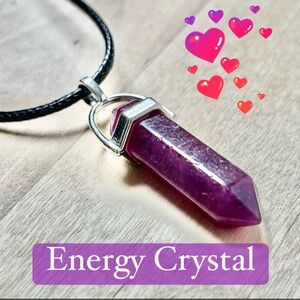 Crystal Gemstone Necklace Pendant Bullet Head Energy Meditation.